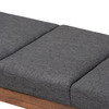 Baxton Studio Larisa Mid-Century Charcoal Upholstered Wood Bench 155-9304